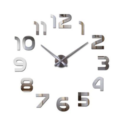 ρολόι-diy-τοίχου-αυτοκόλλητο-3d-ασημί-jingong-diy-clock-1